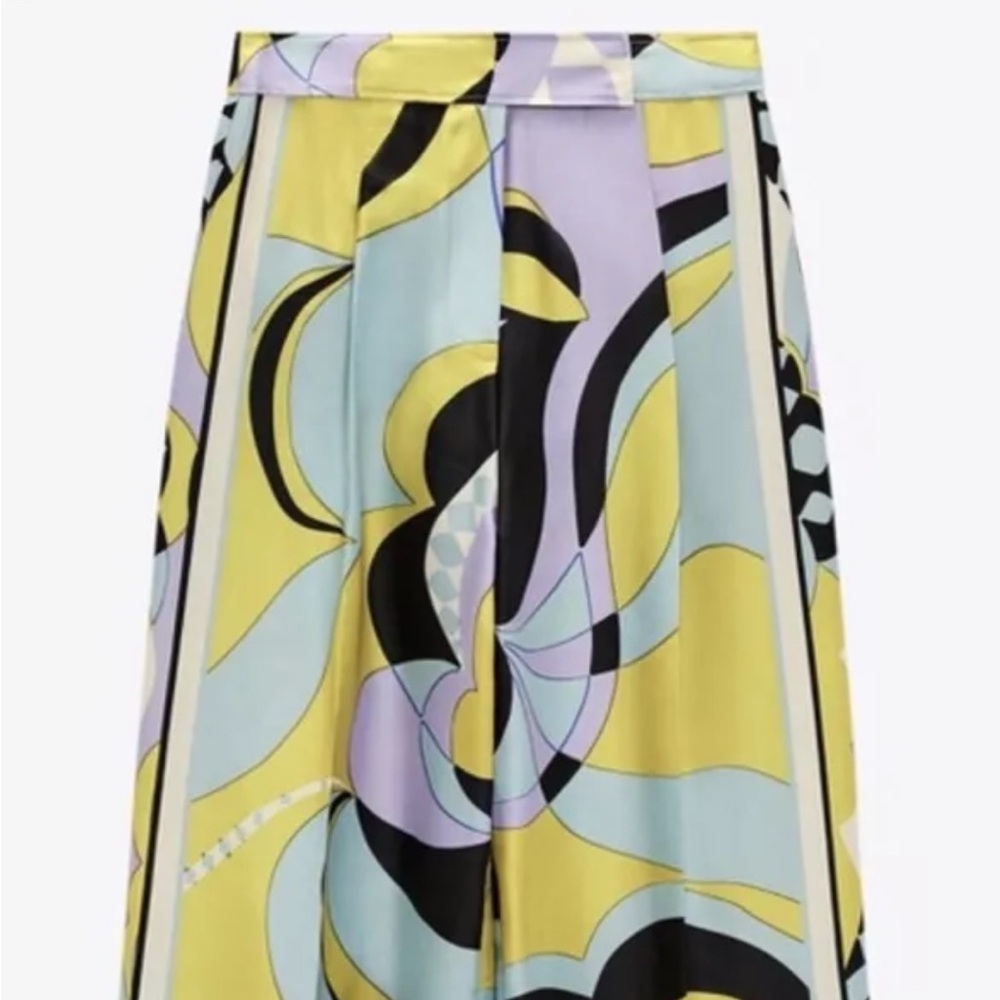 Zara Women’s Wide Leg Abstract Print Palazzo Trouser Pants Sz Medium NWT